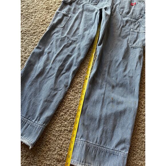 Vintage Dickies Hickory Striped Denim M Workwear Bib Overalls - Picture 8 of 10